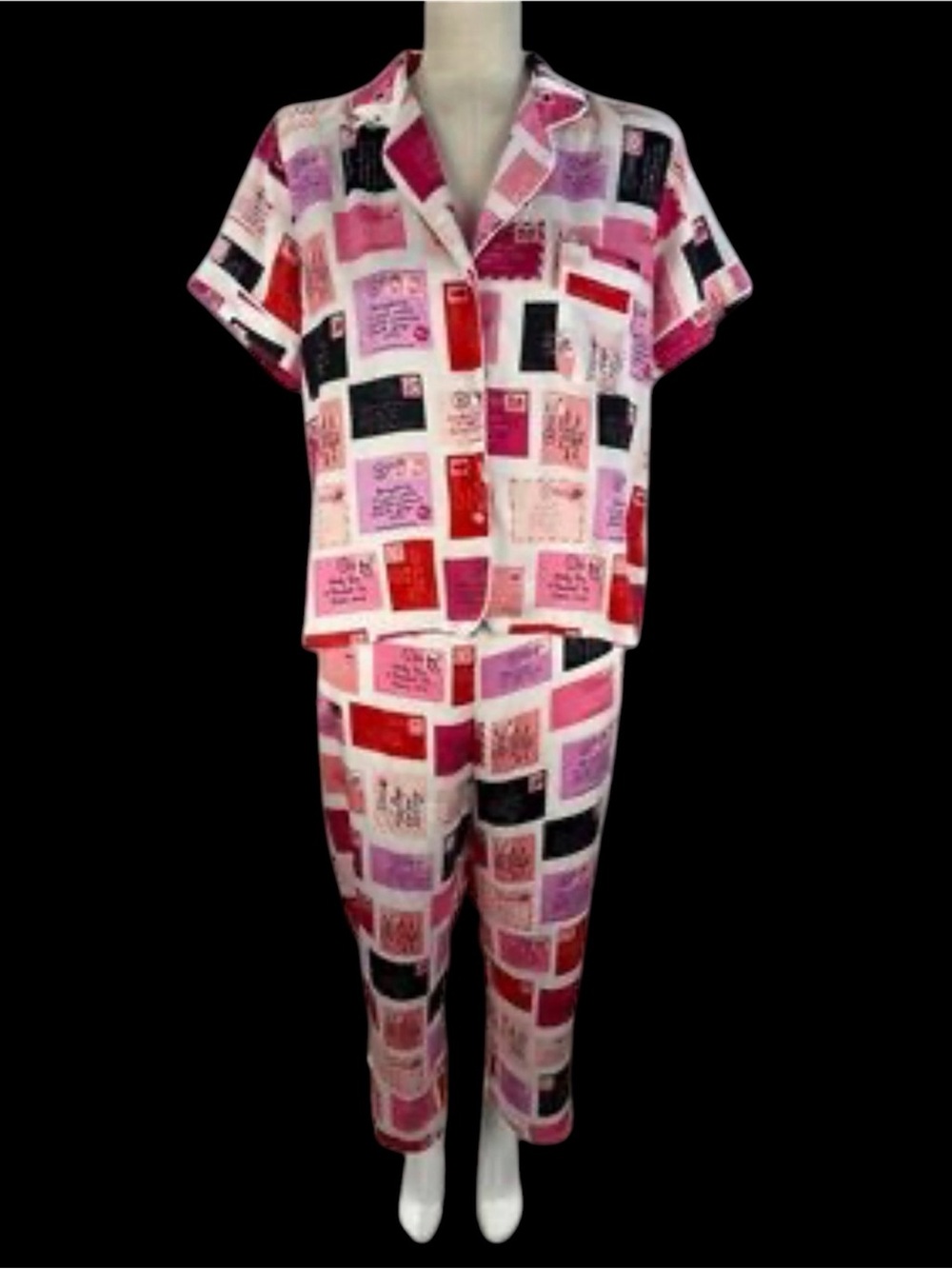 Kate Spade New York Pink & Red Mail-Print valentine heart Pajamas set XL
